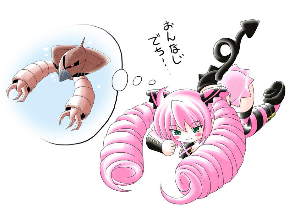 drill_hair, esmerelda_(saint_october), grabro, gundam, mobile_suit_gundam, parody, saint_october, striped_clothes