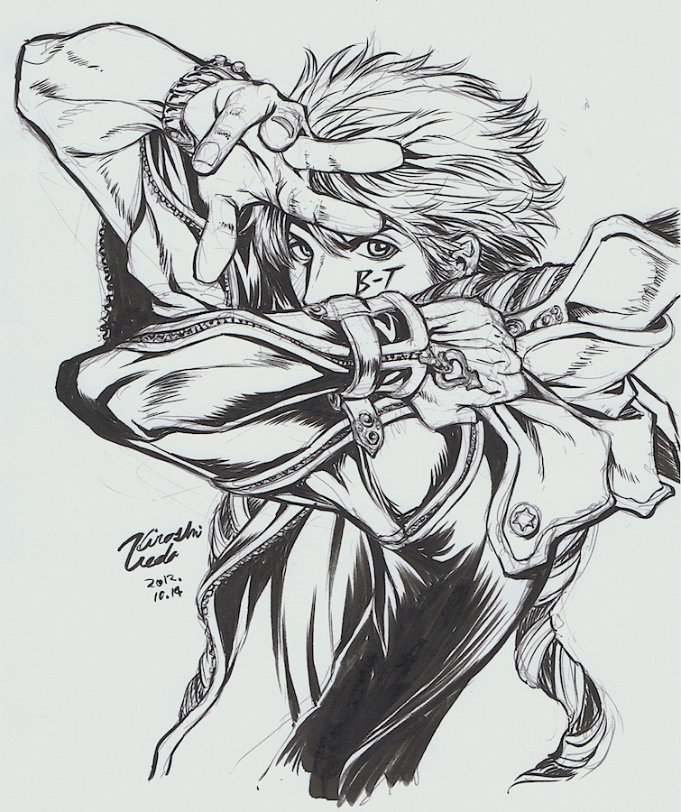 1boy, araki_hirohiko_(style), b.t., bracelet, bt_(ma_shounen_bt), bt_(mashounen_bt), dated, jewelry