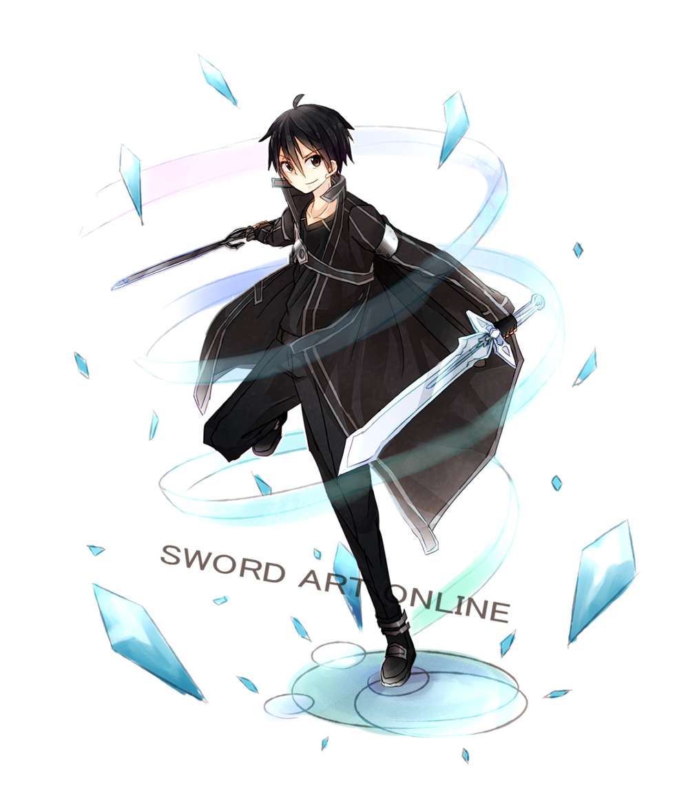 10s, 1boy, black_eyes, black_hair, kirito, male_focus, short_hair, solo