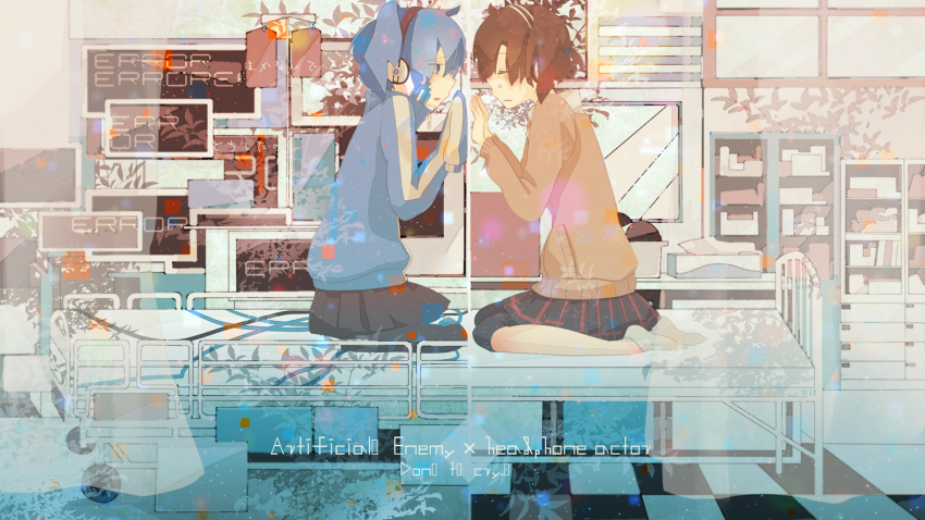 2girls, bad_id, bad_pixiv_id, blue_eyes, blue_hair, dual_persona, ene_(kagerou_project), ene_no_dennou_kikou_(vocaloid)