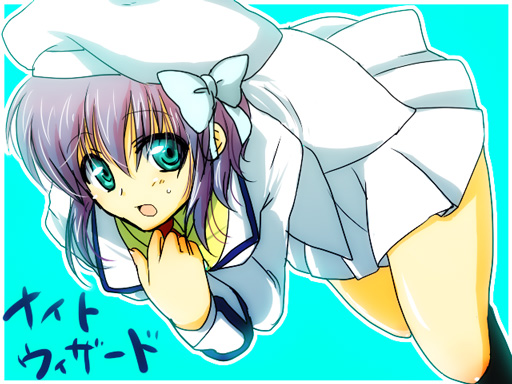 00s, 1girl, black_socks, blue_background, blue_eyes, blush, breasts, female_focus