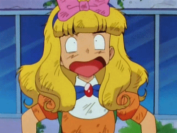 1boy, animated, animated_gif, ash_ketchum, ashley_(pokemon), black_hair, blonde_hair, crossdressing, crossdressing_(mtf), ichiishi_sayuri, long_hair, lowres, nintendo, pokemon, pokemon_(anime), short_hair, trap, wig