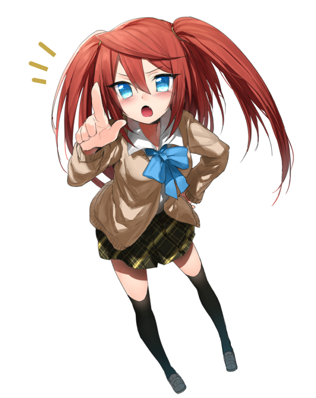 >:o, 1girl, :o, arian_rod, black_thighhighs, blue_eyes, blush, bow