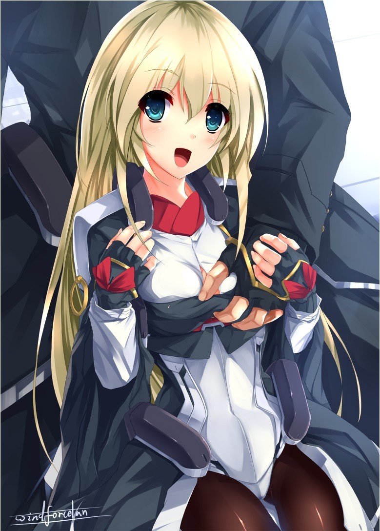 1boy, 1girl, blonde_hair, breasts, grabbing_another's_breast, groping, head_out_of_frame, heidi_ogezevara
