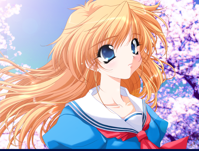 1girl, blonde_hair, blue_eyes, downhill_night, emily_(pure_dream), game_cg, kotosato_yuuna, long_hair