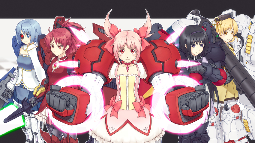 5girls, akashingo_(rotampel), akemi_homura, akemi_homura_(magical_girl), bad_id, bad_pixiv_id, birthday_connection, black_hair