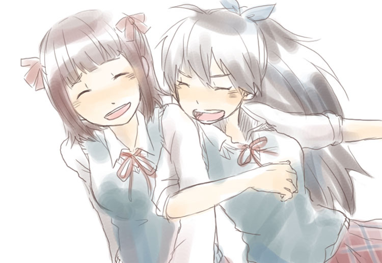 2girls, amami_haruka, bisuke_(bisco), blush, ganaha_hibiki, hatomugi_(mugicha), idolmaster, idolmaster_(classic)