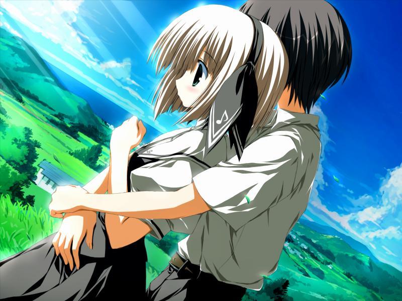 00s, 1boy, 1girl, game_cg, h2o_footprints_in_the_sand, hetero, hirose_takuma, hug