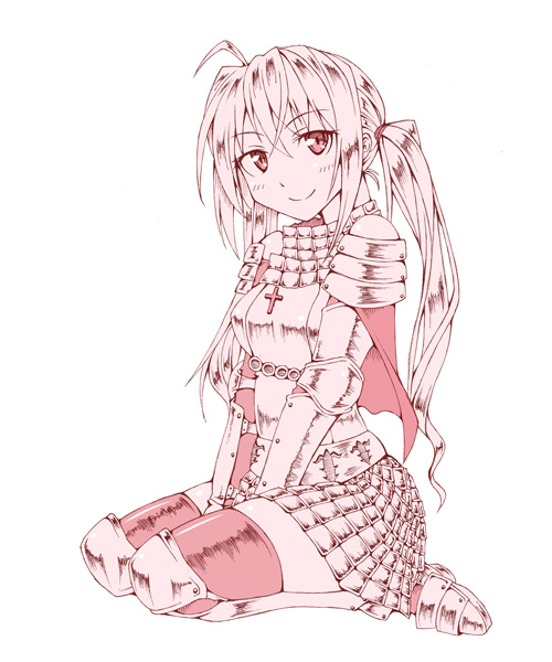 1girl, armor, cape, cross, female_focus, greaves, knight, knight_(ragnarok_online)