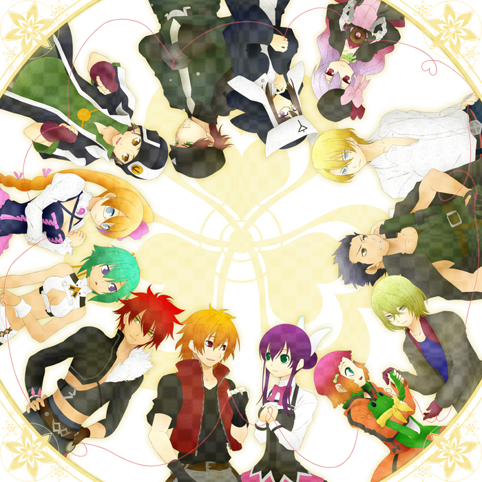 10s, 6+girls, amata_sora, andy_w_hall, aquarion_(series), aquarion_evol, blonde_hair, blue_eyes