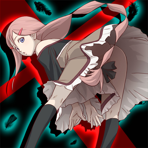 00s, 1girl, :o, ass, bent_over, blue_eyes, censored, clothes_lift