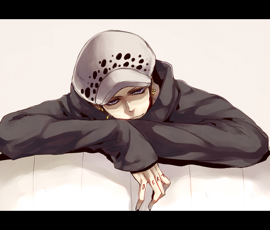 1boy, bad_id, bad_pixiv_id, blue_eyes, earrings, hat, jewelry, leaning