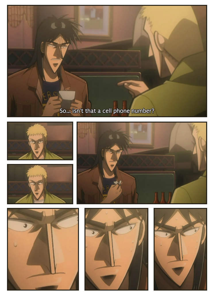 2boys, card_crusher_(meme), indoors, itou_kaiji, tobaku_mokushiroku_kaiji, meme, multiple_boys, neta, sahara, sahara_makoto, sweat