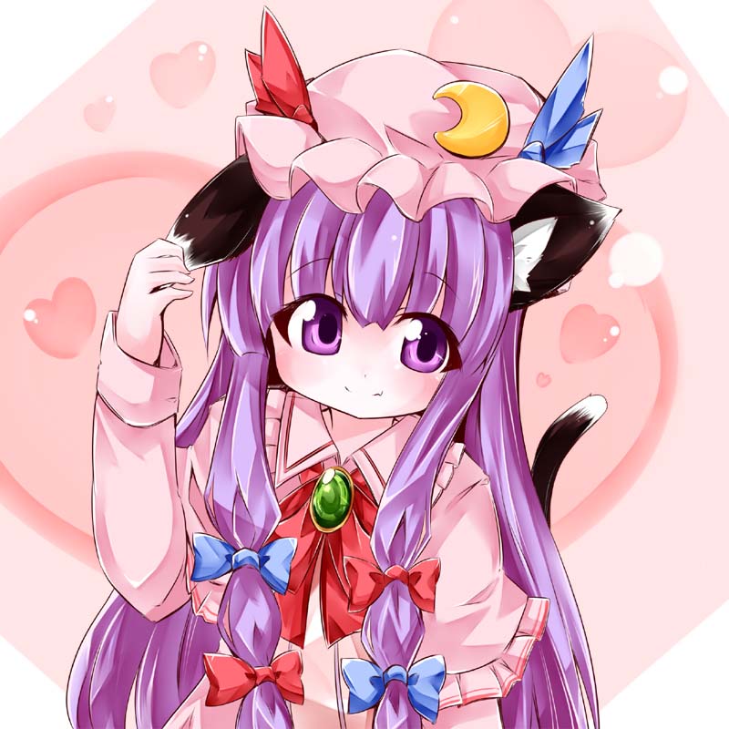 1girl, animal_ears, bow, brooch, capelet, cat_ears, cat_girl, cat_tail