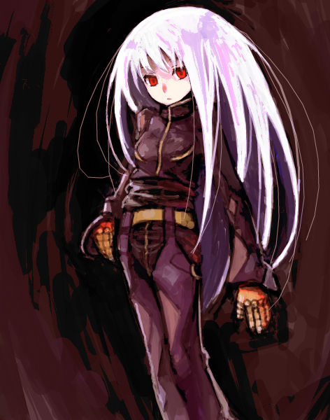 1girl, female_focus, haruhito_(divineshalt), jacket, kula_diamond, long_hair, red_eyes, solo
