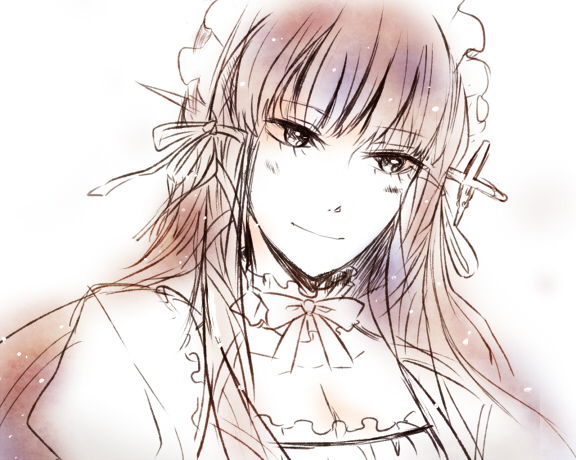 1girl, atlus, bad_id, bad_pixiv_id, bow, brown_eyes, dress, female_focus