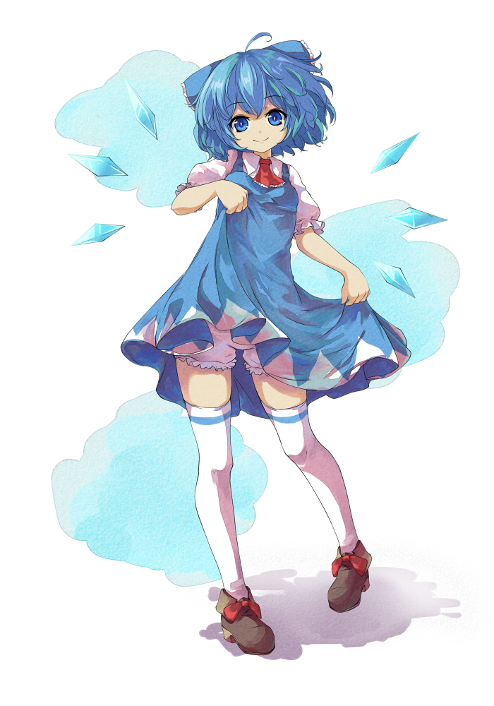 1girl, agsen, bad_id, bad_pixiv_id, bloomers, blue_eyes, blue_hair, bow
