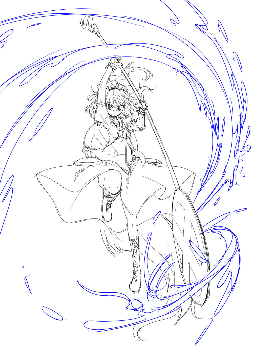 1girl, female_focus, highres, kawashiro_mitori, monochrome, naegi_(naegidokoro), nibiqn, simple_background