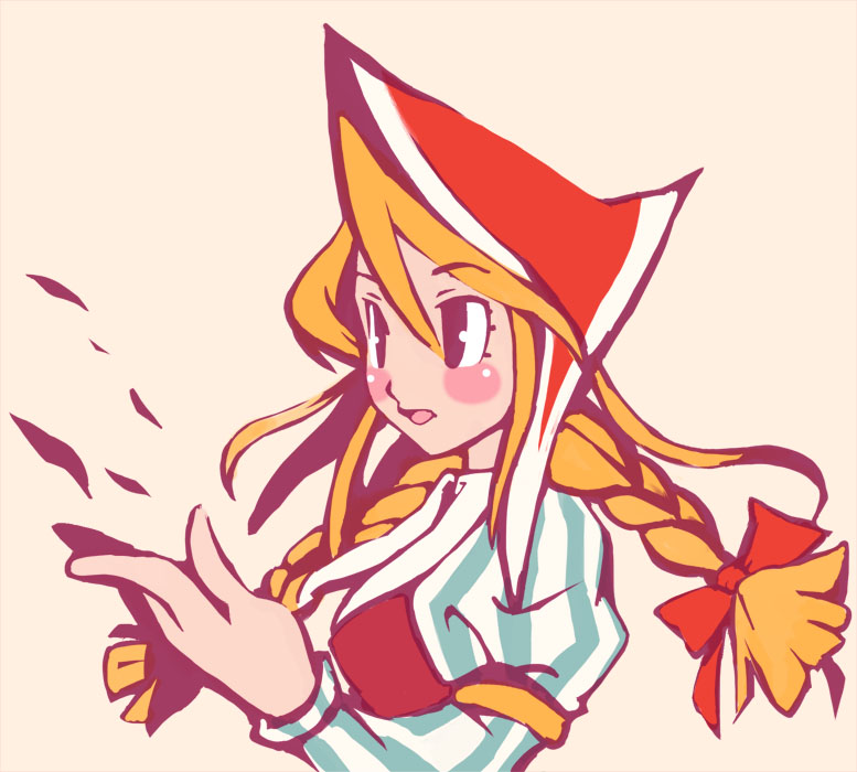 1girl, arm_strap, blonde_hair, blush_stickers, braid, cordelia_(saga), cordelia_(saga_frontier_2), female_focus