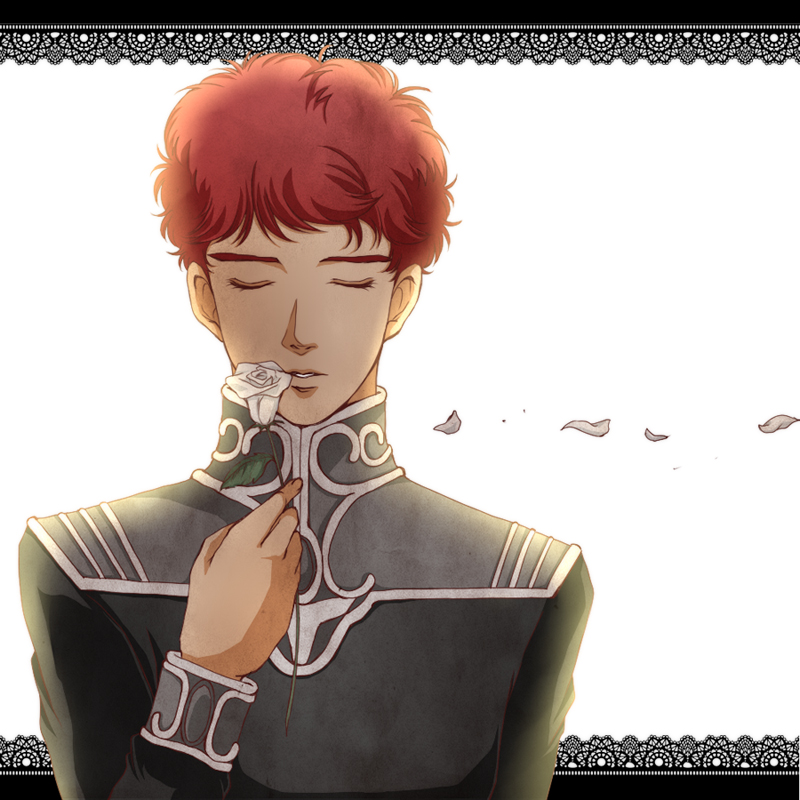 1boy, aogiri_kaede, bad_id, bad_pixiv_id, closed_eyes, flower, ginga_eiyuu_densetsu, leaf