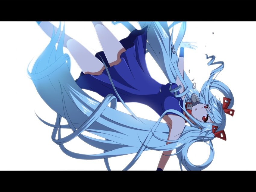 1girl, bare_shoulders, beatmania_iidx, bemani, blue_hair, dress, female_focus, hair_ornament