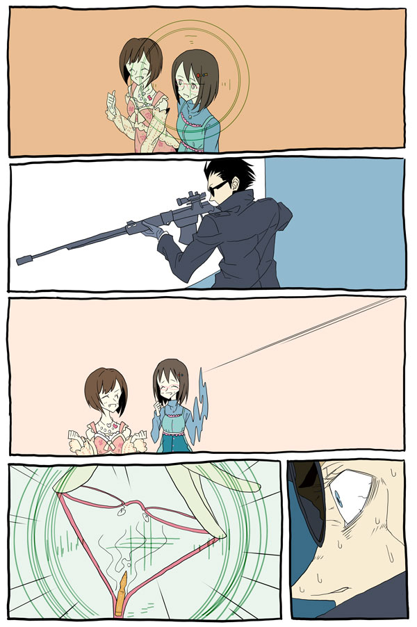 10s, 1boy, 2girls, 4koma, :d, bad_id, bad_pixiv_id, brown_eyes
