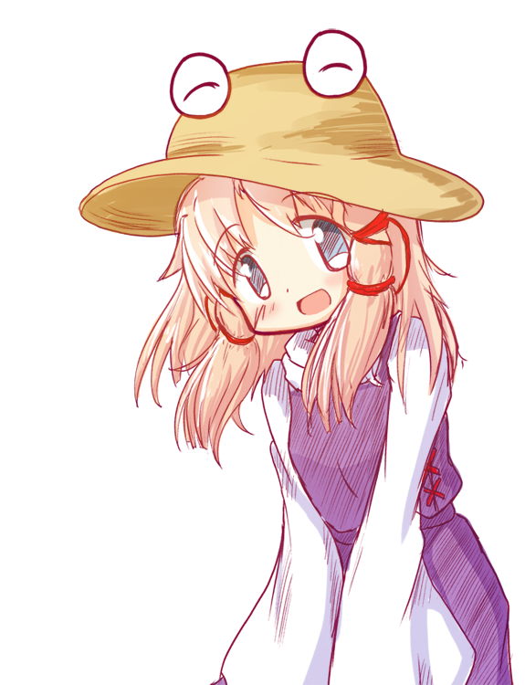 1girl, blonde_hair, blue_eyes, blush, female_focus, hair_ornament, hair_ribbon, hat