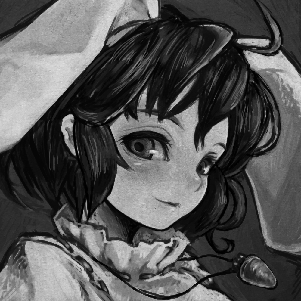 1girl, animal_ears, rabbit_ears, extra_ears, female_focus, greyscale, inaba_tewi, jewelry