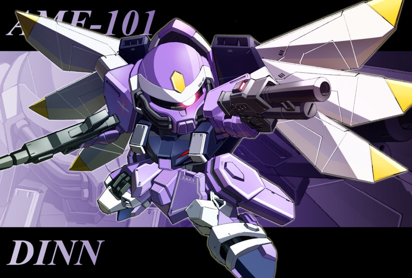 character_name, chibi, dinn_(suikoden), dual_wielding, gun, gundam, gundam_seed, holding