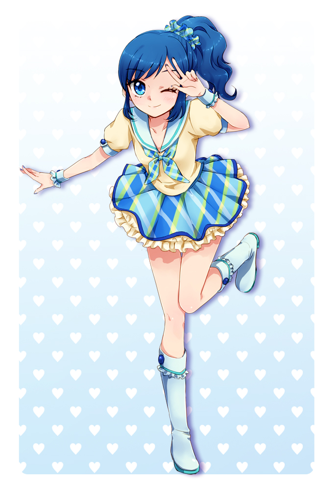 10s, 1girl, aikatsu!, aikatsu!_(series), bad_id, bad_pixiv_id, blue_eyes, blue_hair