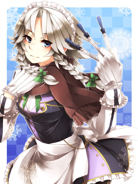 1girl, bad_id, bad_pixiv_id, blue_eyes, blush, braid, female_focus, gloves