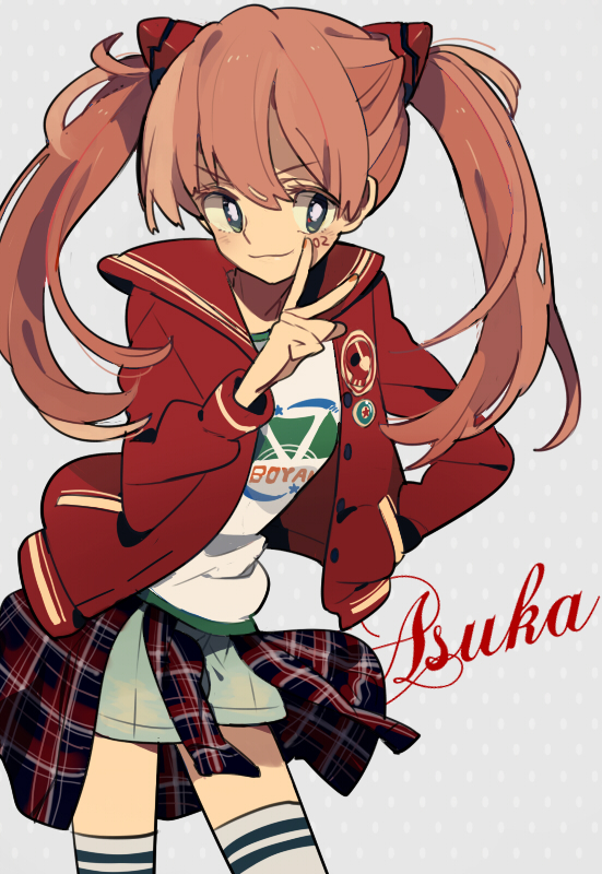 1girl, bad_id, bad_pixiv_id, blue_eyes, casual, long_hair, neon_genesis_evangelion, orange_hair