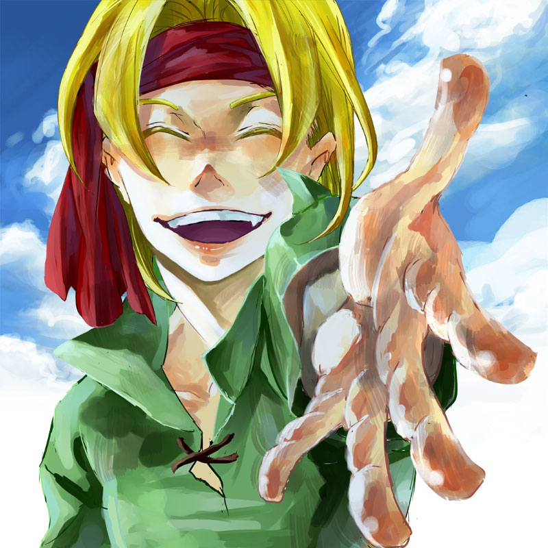 1boy, ancel, blonde_hair, haimi, male_focus, smile, solo, valkyrie_profile:_covenant_of_the_plume