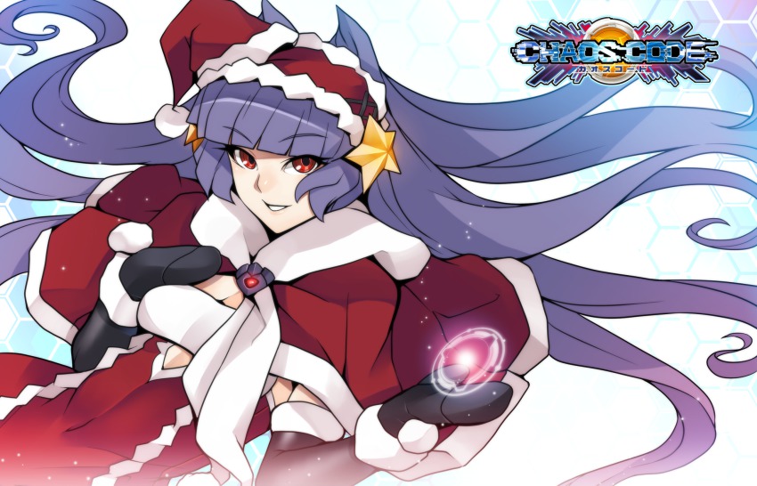 1girl, arc_system_works, ban!_(bansankan), capelet, celia_(chaos_code), chaos_code, christmas, detached_sleeves