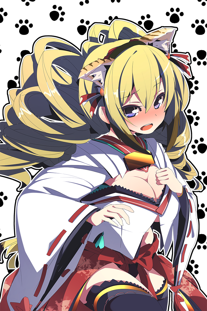 1girl, amder, animal_ears, bad_id, bad_pixiv_id, blonde_hair, blue_eyes, blush