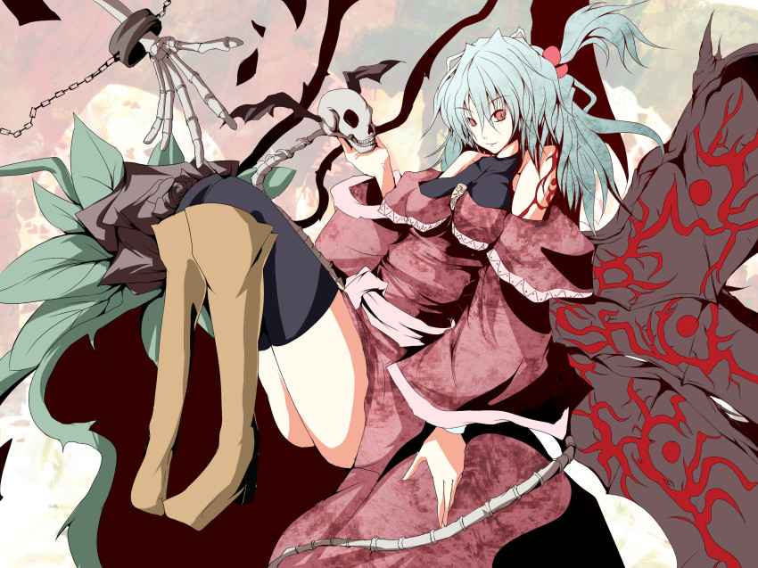 1girl, body_writing, boots, demon_girl, demon_wings, female_focus, highres, jyaoh0731