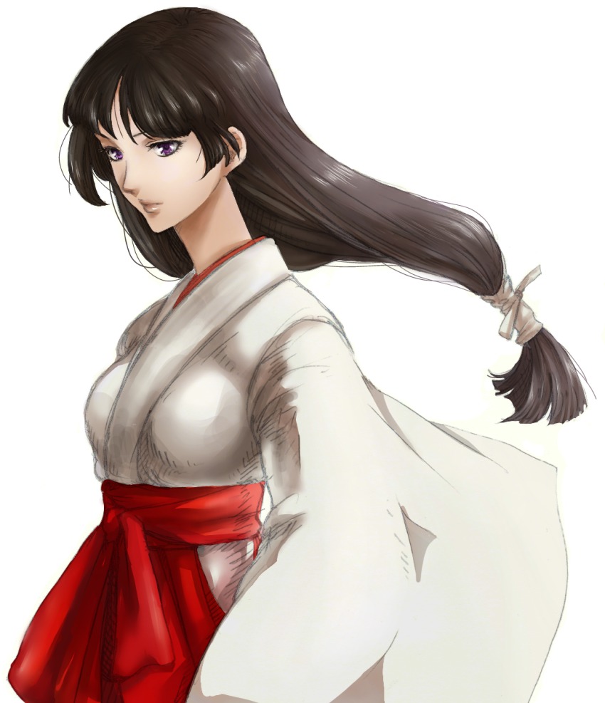 1girl, brown_hair, female_focus, gundam, gundam_seed, highres, japanese_clothes, long_hair