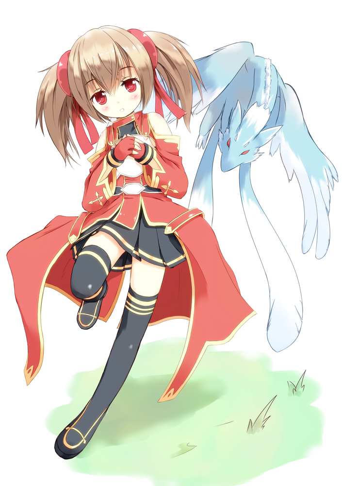 10s, 1girl, armor, bad_id, bad_pixiv_id, black_thighhighs, breastplate, brown_hair