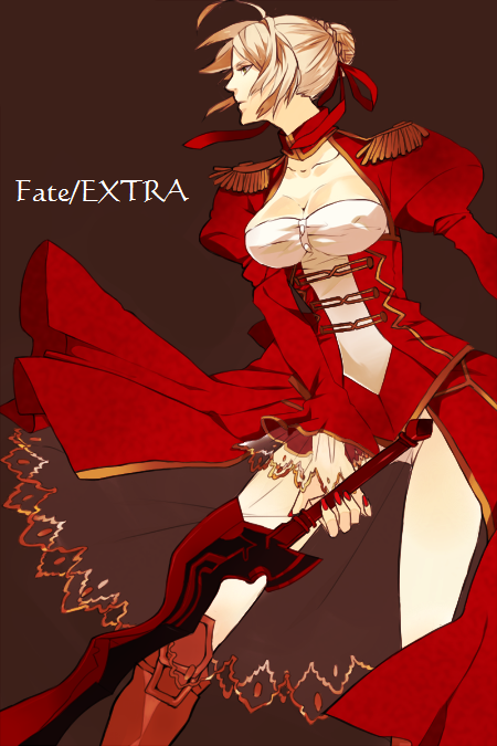 10s, 1girl, aestus_estus, ahoge, armor, bad_id, bad_pixiv_id, blonde_hair