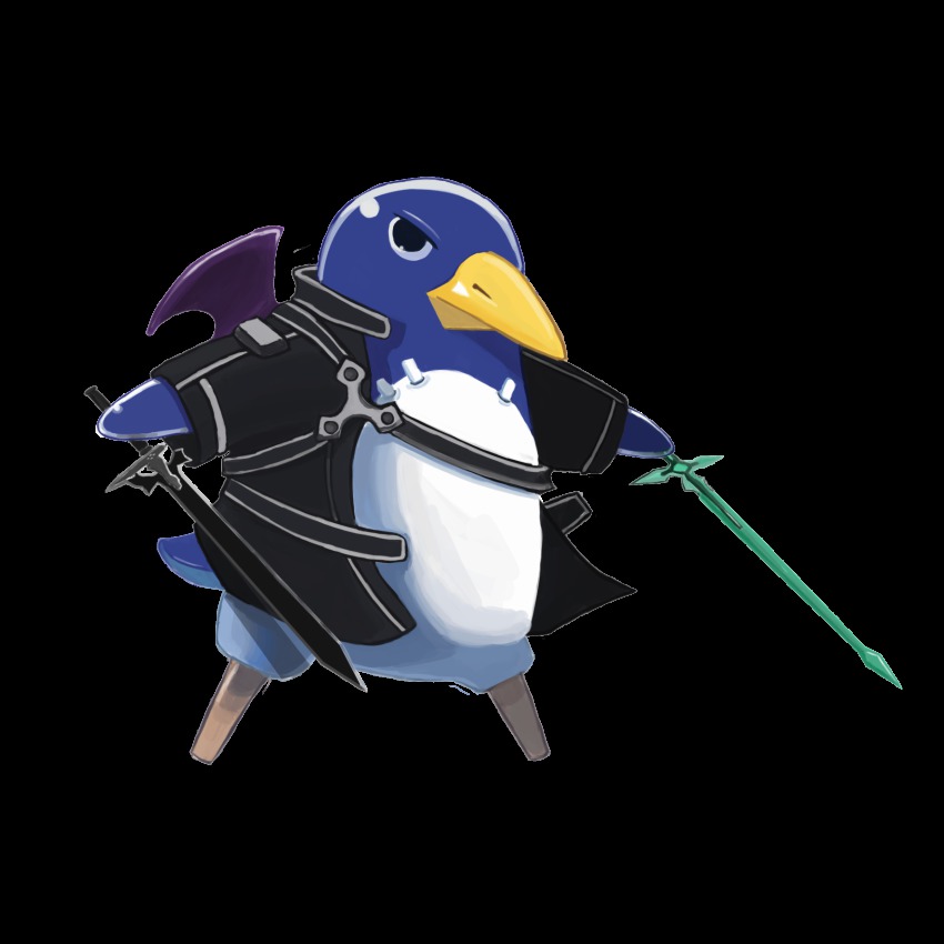 bat_wings, beak, cosplay, disgaea, drawfag, dual_wielding, full_body, highres