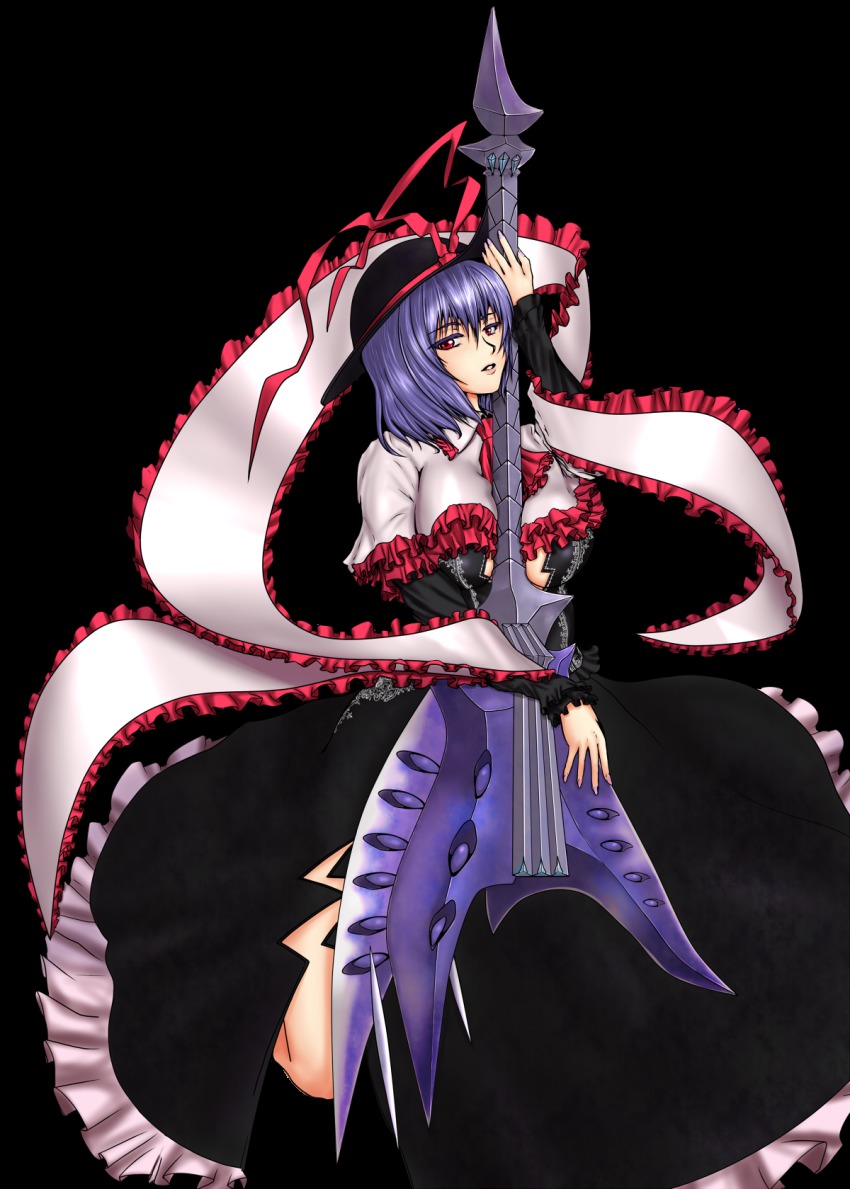 1girl, blue_hair, capcom, capelet, colored_eyelashes, crossover, devil_may_cry_(series), dress