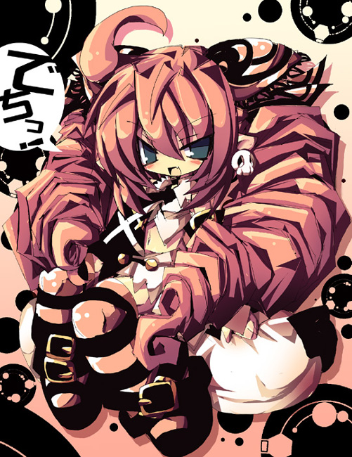 00s, dango_mushi, drill_hair, esmerelda_(saint_october), fang, pink_hair, saint_october, skull