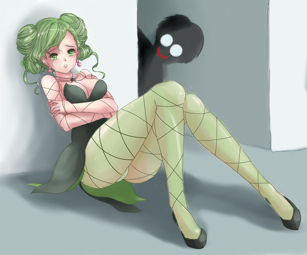 1990s_(style), 1boy, 1girl, bishoujo_senshi_sailor_moon, bishoujo_senshi_sailor_moon_s, breasts, cleavage, crossed_arms, earrings, full_body, glasses, green_eyes, green_hair, green_pantyhose, jewelry, michael49755, opaque_glasses, panties, panties_under_pantyhose, pantyhose, pantyshot, retro_artstyle, short_hair, shy, silhouette, skirt, smile, tellu_(sailor_moon), tomoe_souichi, twintails, underwear, upskirt, witches_5