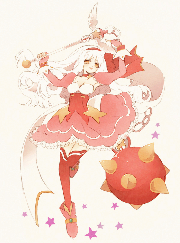 1girl, ball_and_chain_(weapon), caren_hortensia, fate/hollow_ataraxia, fate/tiger_colosseum, fate_(series), female_focus, fingerless_gloves