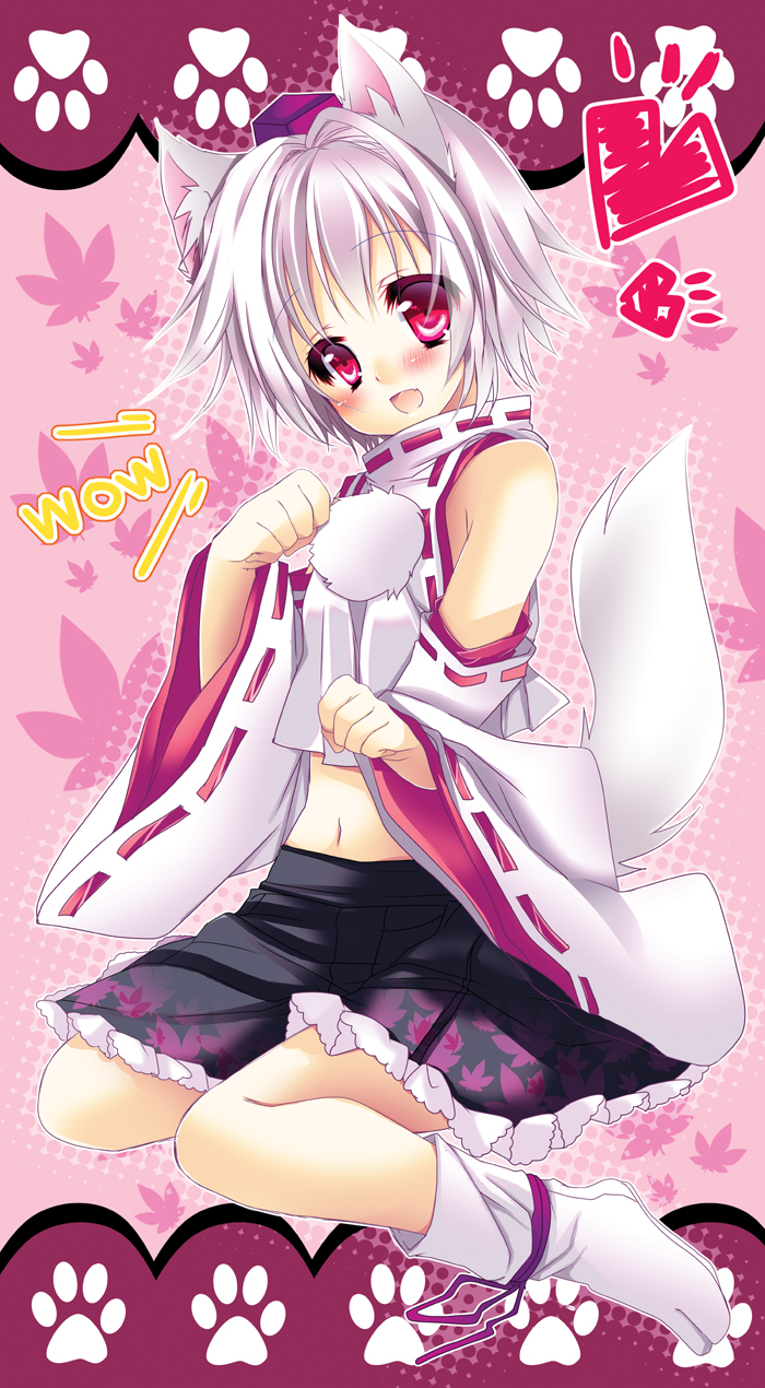 1girl, animal_ears, bare_shoulders, blush, dress, fang, female_focus, hat