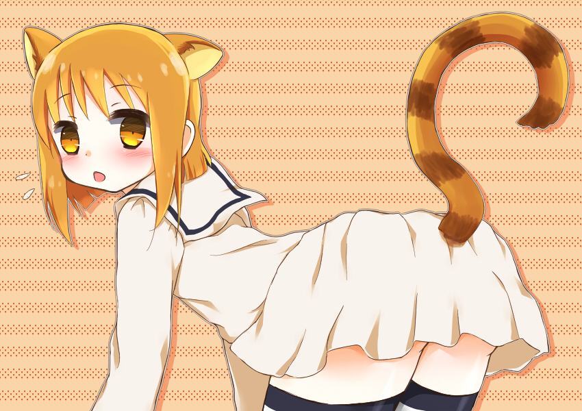 1girl, animal_ears, blonde_hair, blush, fruits_basket, open_mouth, school_uniform, short_hair