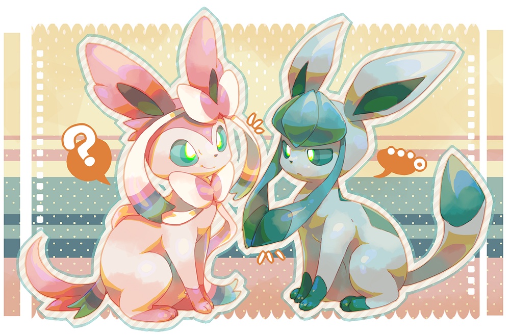 10s, gen_4_pokemon, gen_6_pokemon, glaceon, hinekure, nintendo, no_humans, pokemon