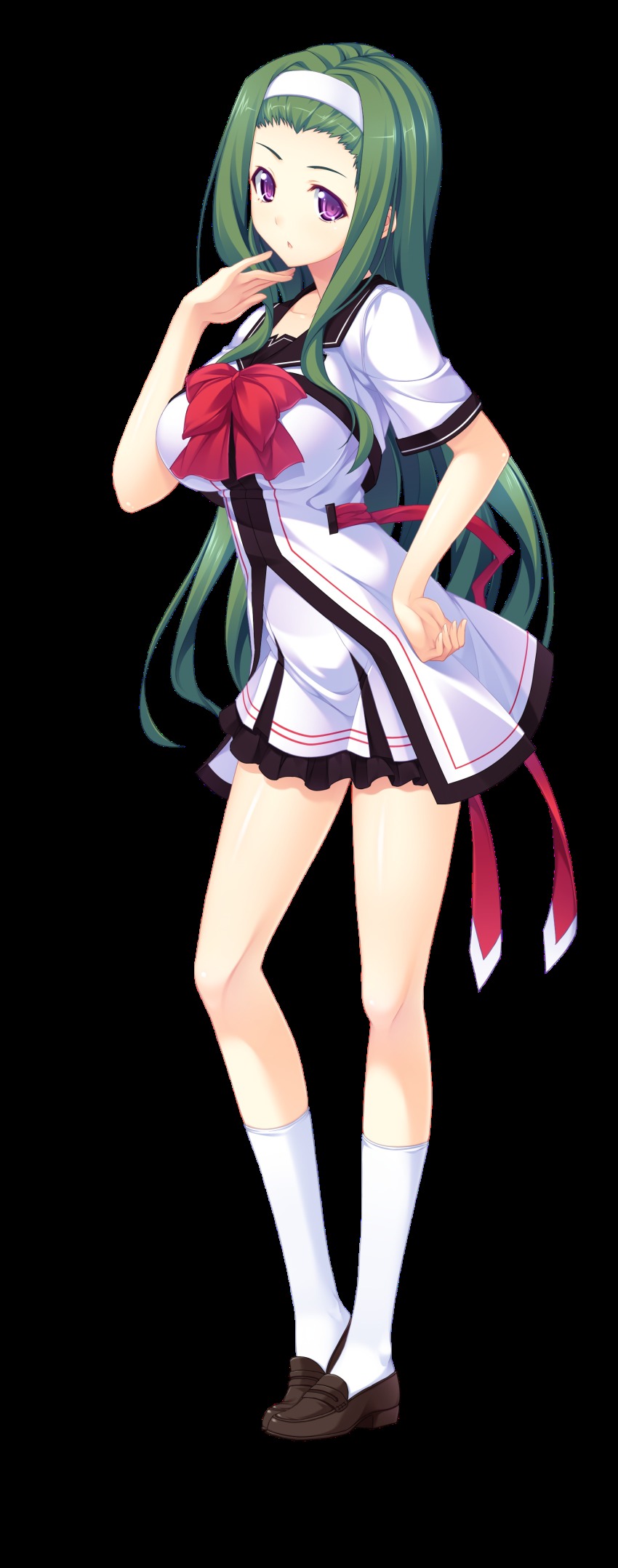 1girl, absurdres, amehata_meiko, black_shoes, bow, female_focus, full_body, green_hair