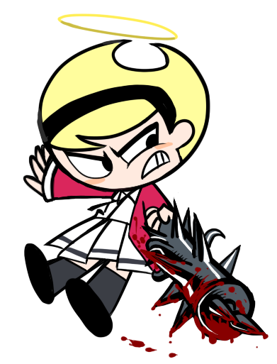 1girl, bad_id, bad_pixiv_id, blonde_hair, bokusatsu_tenshi_dokuro-chan, cartoon_network, club_(weapon), cosplay