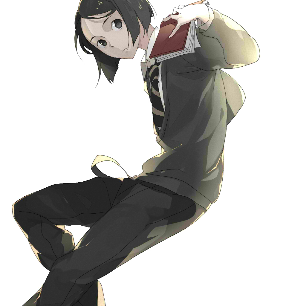 1boy, bad_id, bad_pixiv_id, black_eyes, black_hair, book, fate/zero, fate_(series)